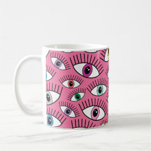 Taza De Café Patrón mágico con ojos coloridos. Mystic backgroun