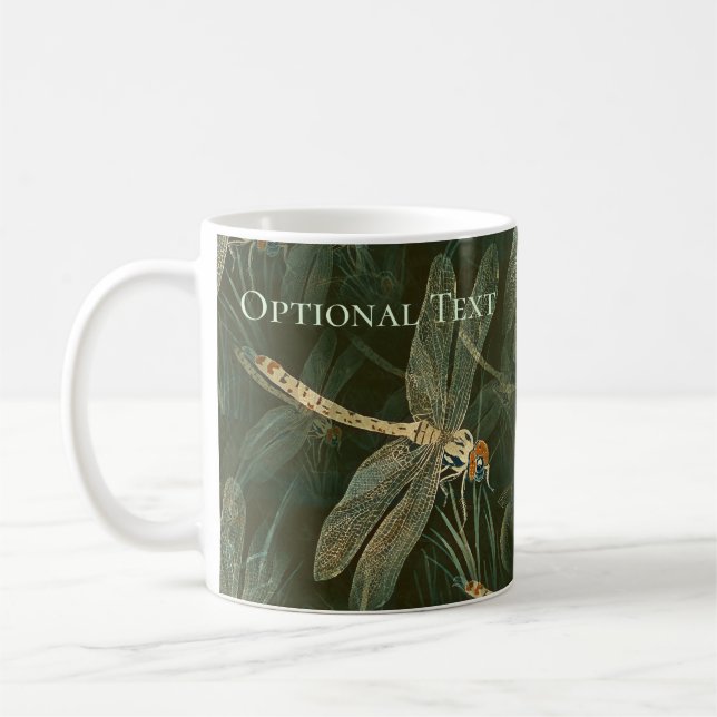 Taza De Café Patrón majestuoso de la libélula (Izquierda)