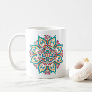 Taza De Café Patrón Mandala colorido marroquí