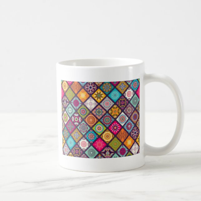 Taza De Café Patrón Mandala colorido marroquí (Derecha)