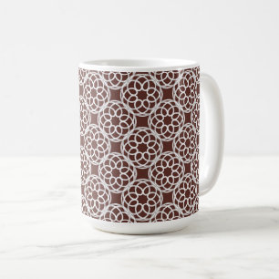 Taza De Café Patrón marrón blanco geométrico sin soldadura