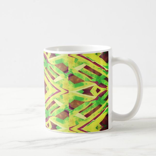 Taza De Café Patrón marrón y verde (Derecha)