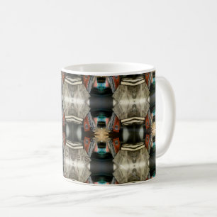 Taza De Café Patrón moderno de castillo marrón/gris