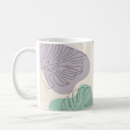 Taza De Café Patrón moderno de hojas de monastera