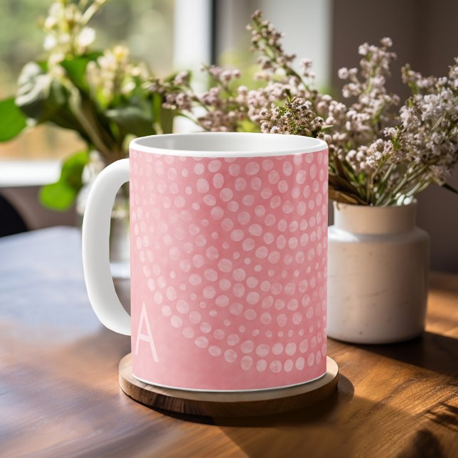 Taza De Café Patrón moderno de punto de Boho con monograma (Personalized mug with monogram)