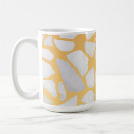 Taza De Café Patrón moderno de Terrazzo Blanco Naranja