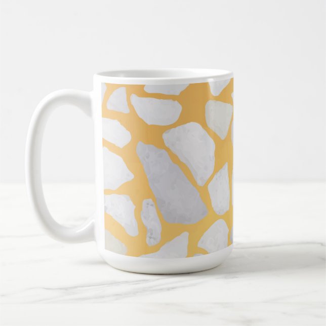 Taza De Café Patrón moderno de Terrazzo Blanco Naranja (Izquierda)