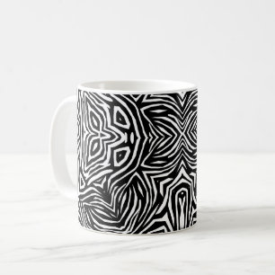Taza De Café Patrón moderno geométrico abstracto en blanco y ne