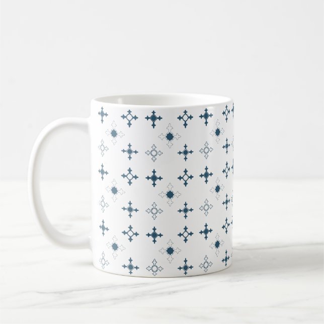 Taza De Café Patrón moderno y transparente del azul islámico (Izquierda)