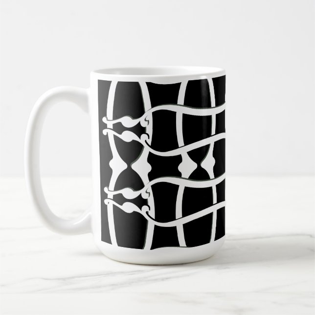 Taza De Café Patrón monocromático de Art Nouveau (Izquierda)