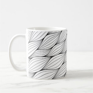 Taza De Café Patrón monocromo sin soldadura con rizado abstract