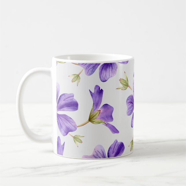 Taza De Café Patrón morado floral (Izquierda)
