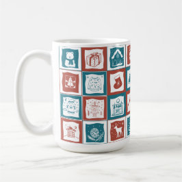 Taza De Café Patrón mosaico de Navidades de estilo avanzado