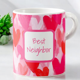 Taza De Café Patrón multicolores Amor Rosa Mejor Vecino