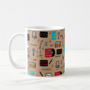 Taza De Café Patrón musical, sesión acústica, rock n Roll, indi