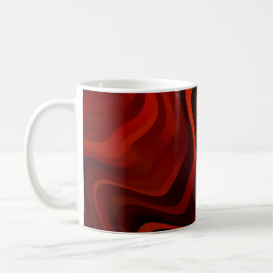 Taza De Café Patrón Naranja claro con líneas. Ilustración color