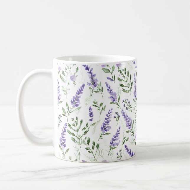 Taza De Café Patrón natural de lavanda (Izquierda)