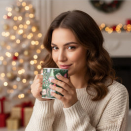 Taza De Café Patrón Navideño de Acuarela de Gnomo Adorable