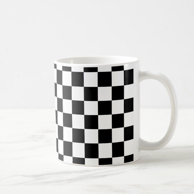 Taza De Café Patrón negro de verificación (Derecha)