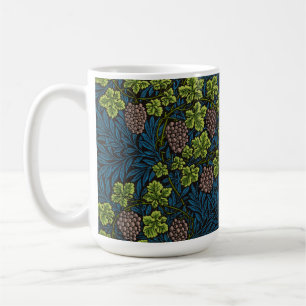 Taza De Café Patrón negro de vid de uva sin costuras de William