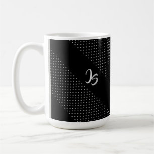 Taza De Café Patrón negro moderno geométrico monograma person