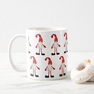 Taza De Café Patrón nómada nórdico gris rojo blanco Navidad