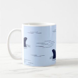 Taza De Café Patrón oceánico de aleta de tiburón