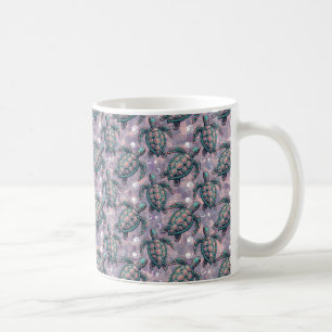 Taza De Café Patrón oceánico de tortugas marinas