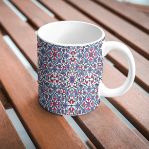 Taza De Café Patrón Ornamental de Azulejos Turcos