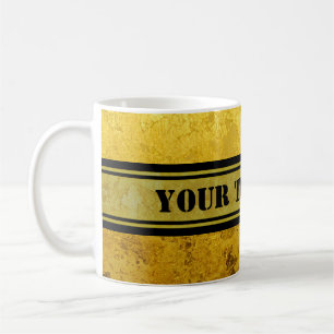Taza De Café Patrón ORO PURO / hoja de oro + tu texto