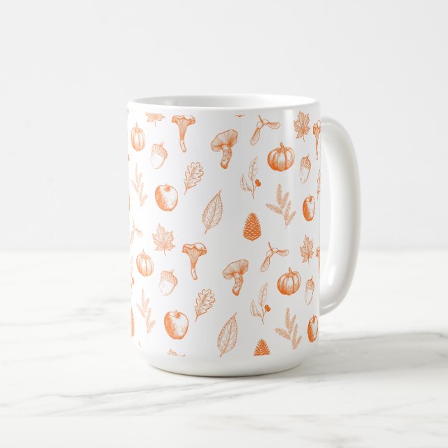 Taza De Café Patrón Otoñal Acogedor (Anverso derecho)