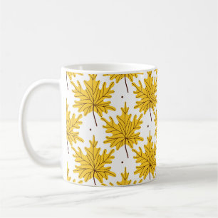 Taza De Café Patrón Otoño de hojas de arce doradas