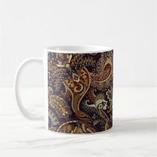 Taza De Café Patrón Paisley colorido. Papel pintado de la etnia
