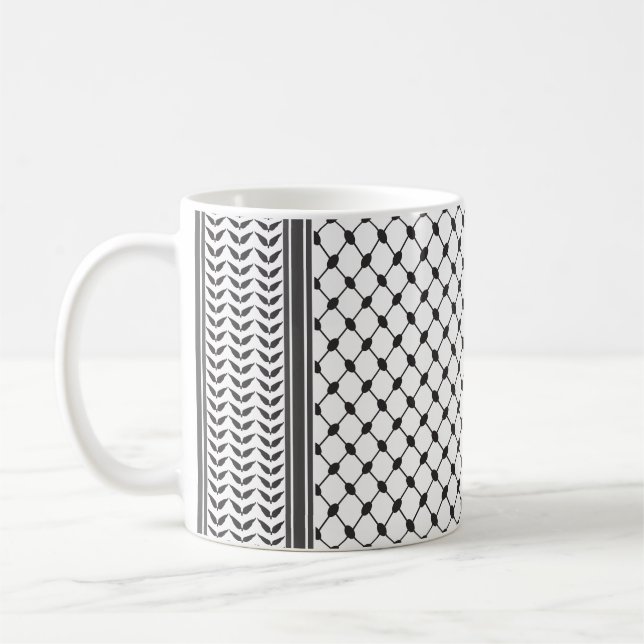Taza De Café Patrón palestino de Keffiyeh (Izquierda)