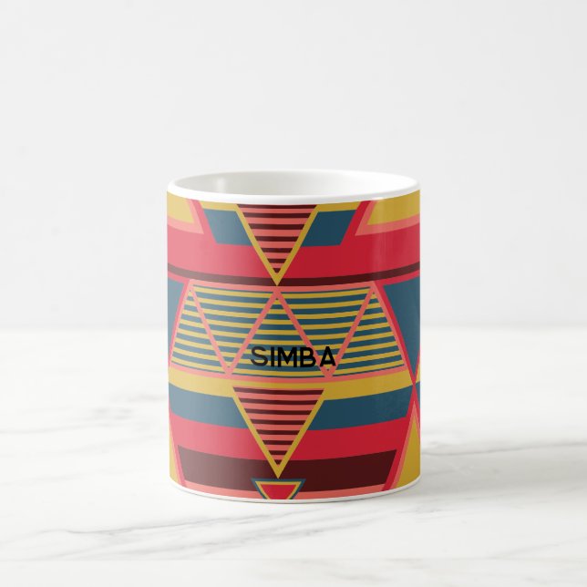 Taza De Café Patrón panafricano de triángulo colorido personali (Centro)