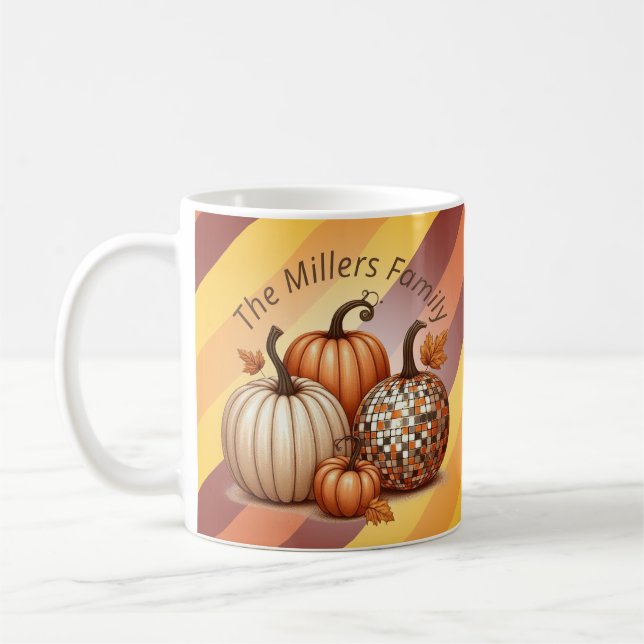 Taza De Café Patrón personalizado de cucharadita de calabaza (Izquierda)