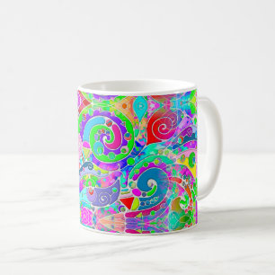 Taza De Café Patrón Pintado A Mano Y Digitalmente Art. 22