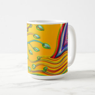 Taza De Café Patrón Pintado A Mano Y Digitalmente Art 9
