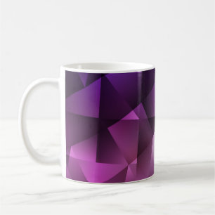 Taza De Café Patrón poligonal opaco rosa y púrpura moderno