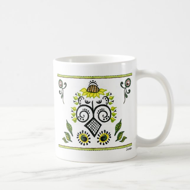 Taza De Café Patrón popular del girasol por Alexandra Cook (Derecha)