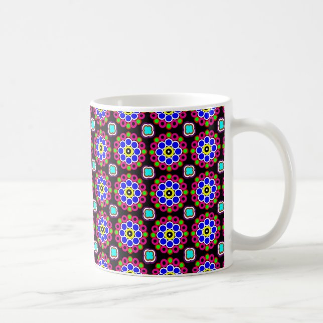 Taza De Café Patrón Psicodélico Moderno Persa (Derecha)
