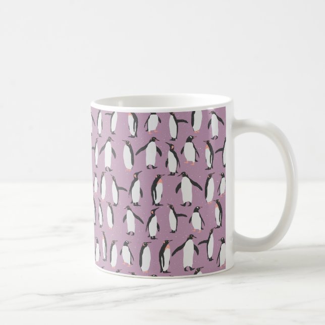Taza De Café Patrón púrpura pingüino (Derecha)