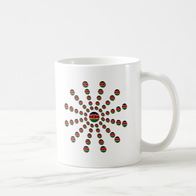 Taza De Café Patrón radial de la bandera de Kenia: arte patriót (Derecha)