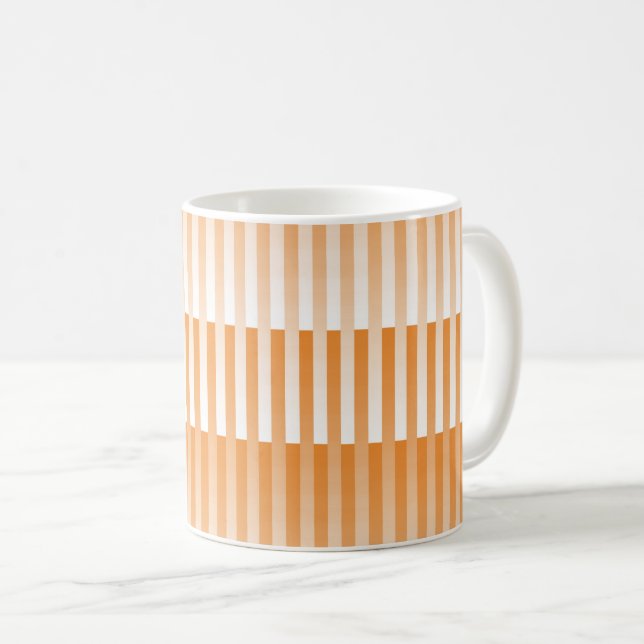 Taza De Café Patrón rayado blanco naranja (Anverso derecho)