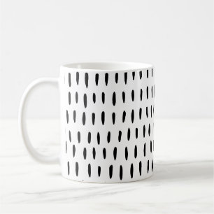Taza De Café Patrón rayado en blanco y negro: dibujado a mano