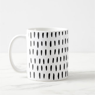 Taza De Café Patrón rayado en blanco y negro: dibujado a mano