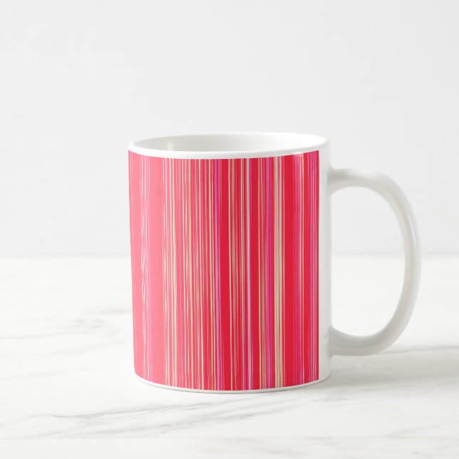 Taza De Café Patrón rayado rojo y rosa (Derecha)