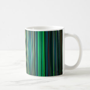 Taza De Café Patrón rayado verde y negro