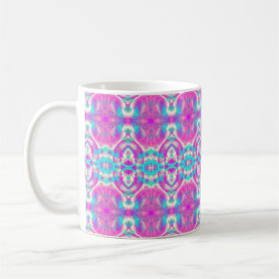 Taza De Café Patrón resumen rosa y azul