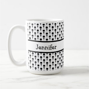 Taza De Café Patrón retro blanco y negro personalizado